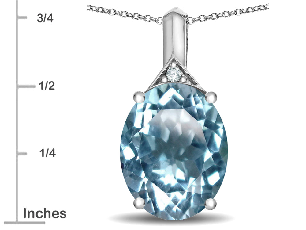 Star K Expressions Large 12x10mm Oval Genuine Sky Blue Topaz Pendant Necklace