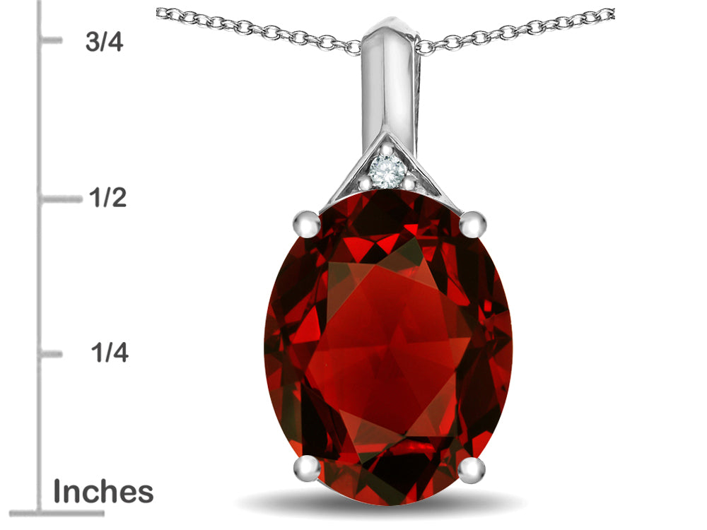 Star K Expressions Large 12x10mm Oval Genuine Garnet Pendant Necklace
