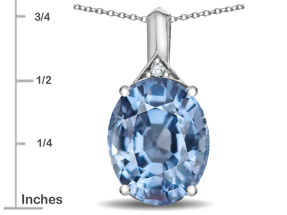 Star K Expressions Large 12x10mm Oval Simulated Aquamarine Pendant Necklace
