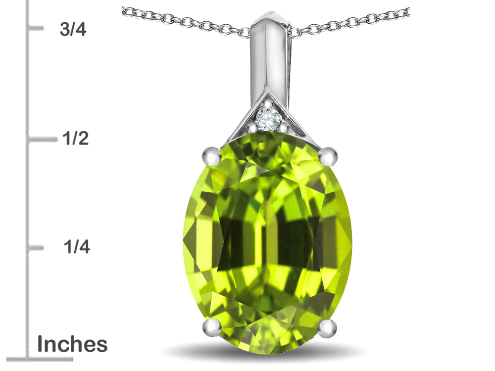 Star K Expressions Large 12x10mm Oval Genuine Peridot Pendant Necklace