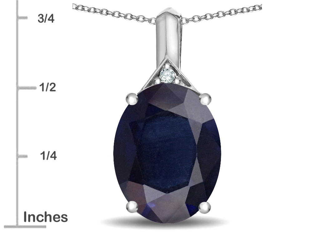 Star K Expressions Large 12x10mm Oval Genuine Black Sapphire Pendant Necklace