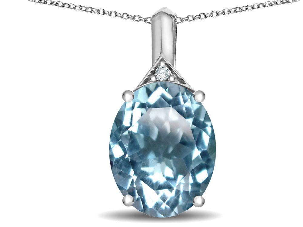 Star K Expressions Large 12x10mm Oval Genuine Sky Blue Topaz Pendant Necklace