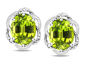 Star K  Large Love Knot Earrings with Oval 8 x 6mm Genuine Peridot