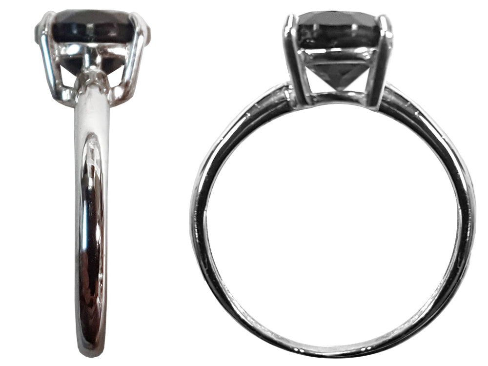 Star K  Genuine Garnet  Round 7mm Classic Solitaire Engagement Promise Ring