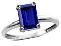 Star K  Classic Octagon Emerald Cut 8x6mm Created Sapphire Solitaire Engagement Promise Ring