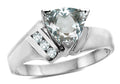 Star K  Genuine Aquamarine Trillion Triangle Contemporary Modern Designer Ring