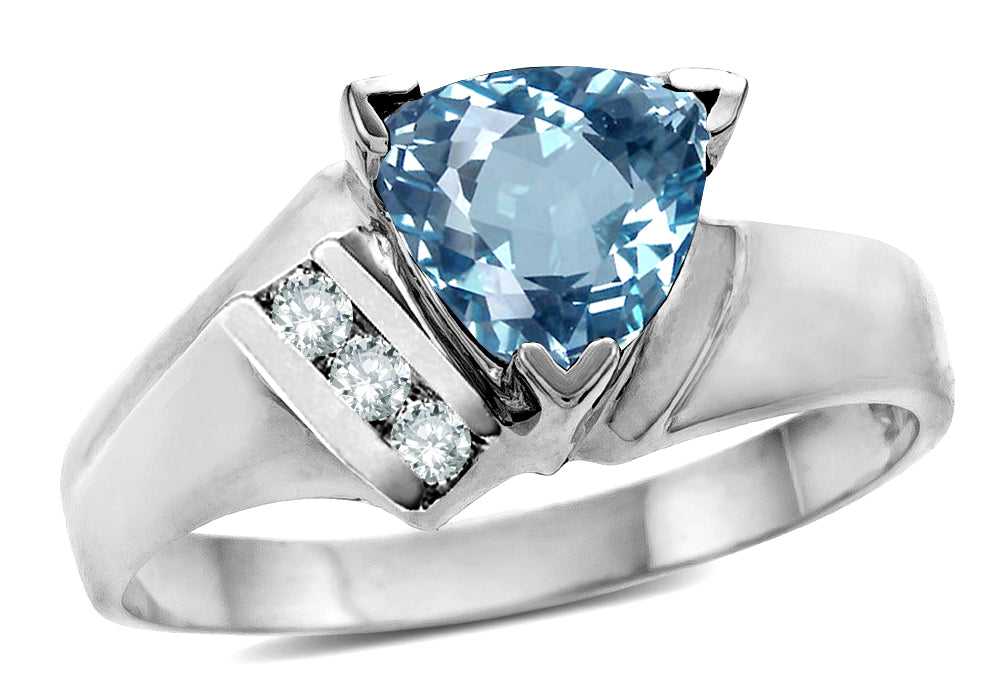Star K  Sky Blue Topaz Trillion Triangle Contemporary Designer Ring