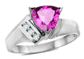 Star K  Created Pink Sapphire Trillion Triangle Contemporary Modern Designer Ring