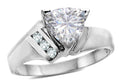Star K  White Topaz Trillion 7mm Contemporary Designer Ring