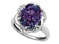 Star K  Large Oval 12x10mm Simulated Alexandrite Knot Big Stone Ring