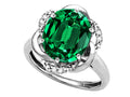Star K  Large Oval 12x10mm Simulated Emerald Knot Big Stone Ring