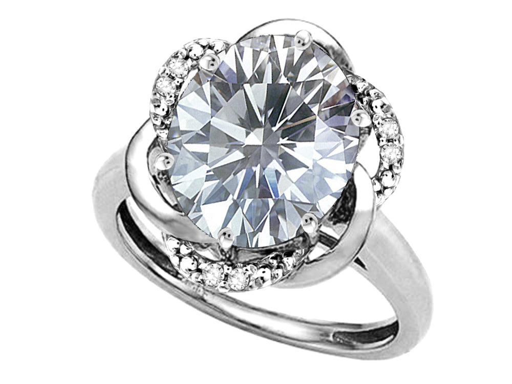 Star K  Large Oval 12x10mm Genuine White Topaz Knot Big Stone Ring