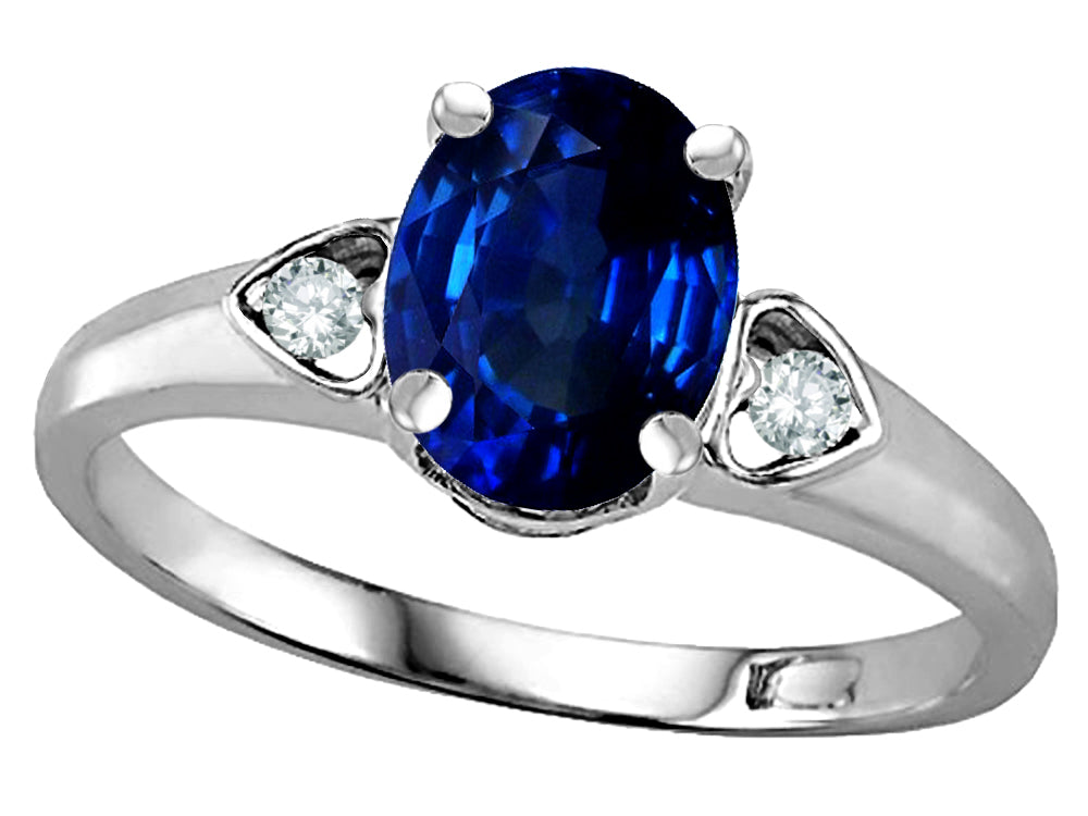 Star K  Oval 8x6 Created Sapphire Love Promise Ring