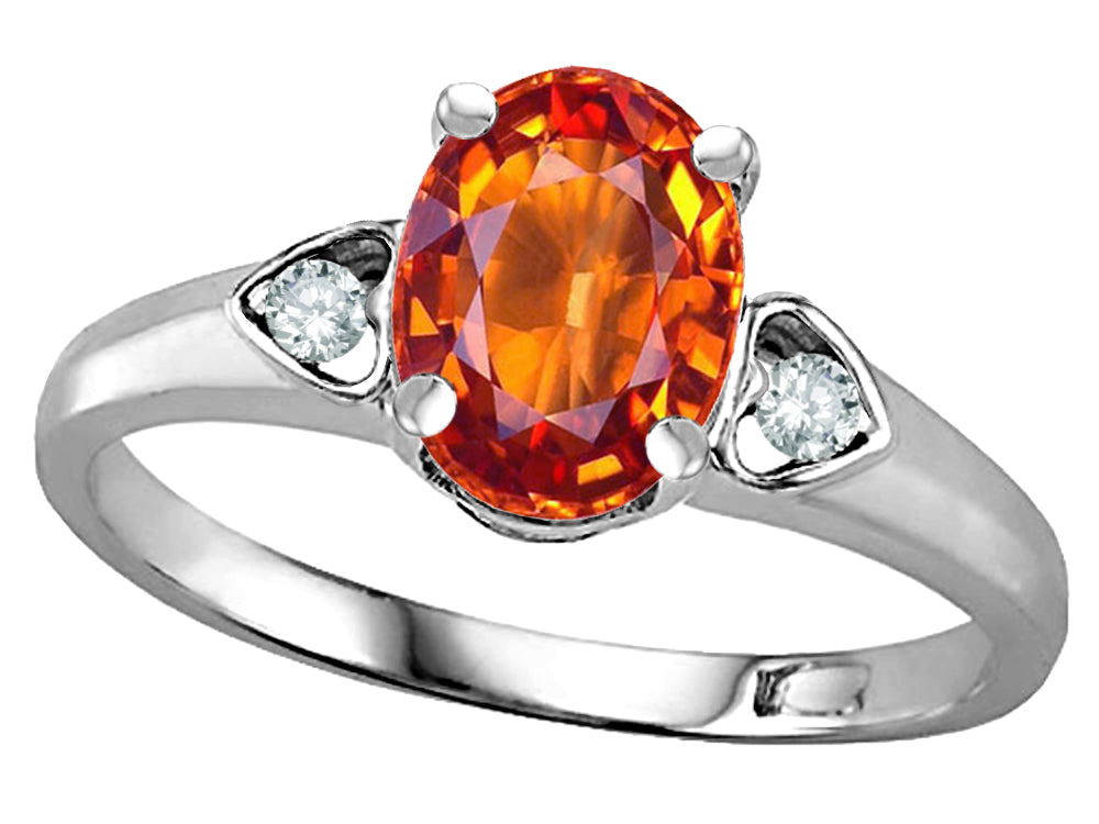 Star K  Oval 8x6 Simulated Orange Mexican Fire Opal Love Promise Ring