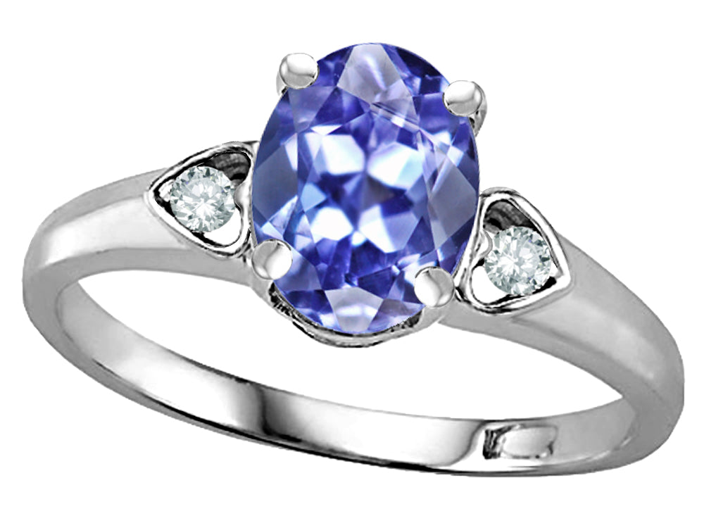 Star K  Oval 8x6 Genuine Tanzanite Love Promise Ring