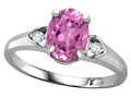 Star K  Oval 8x6 Created Pink Sapphire Love Promise Ring