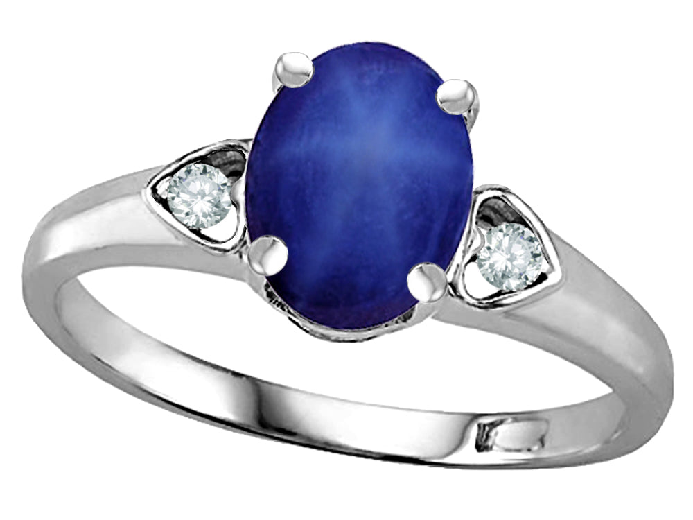 Star K  Oval 8x6 Created Star Sapphire Love Promise Ring