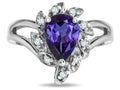 Star K  Genuine Iolite Pear Shape 8x6 Halo Split Shank Ring