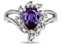 Star K  Simulated Alexandrite Pear Shape 8x6 Halo Split Shank Ring