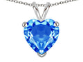 Star K  Genuine Blue Topaz 8mm Heart Pendant Necklace