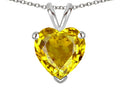 Star K  Genuine Citrine 8mm Heart Pendant Necklace