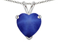 Star K  Created Star Sapphire 8mm Heart Pendant Necklace