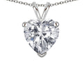 Star K  Genuine White Topaz 8mm Heart Pendant Necklace