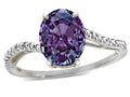 Star K Big Stone Oval 10x8 Simulated Alexandrite Bypass solitaire engagement promise ring