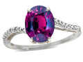 Star K Big Stone Oval 10x8 Rhodolite Bypass solitaire engagement promise ring