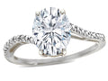 Star K Big Stone Oval 10x8 Genuine White Sapphire Bypass solitaire engagement promise ring