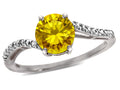 Star K  Round 7mm Citrine Bypass solitaire engagement promise ring