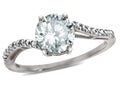 Star K  Round 7mm White Topaz Bypass engagement promise solitaire ring