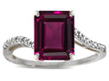 Star K  Big Stone Octagon Emerald Cut 10x8 Rhodolite Bypass solitaire ring