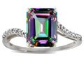 Star K  Big Stone Octagon Emerald Cut 10x8 Mystic Topaz Bypass solitaire ring