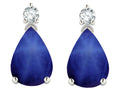 Star K  8x6mm Pear Shape Created Star Sapphire Classic Drop Earring Studs
