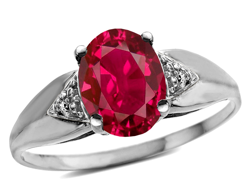Star K  Oval 9x7 Created Ruby trillion miracle setting wide band Ring