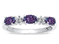 Star K  Oval 5x3 Simulated Alexandrite three stone oval band