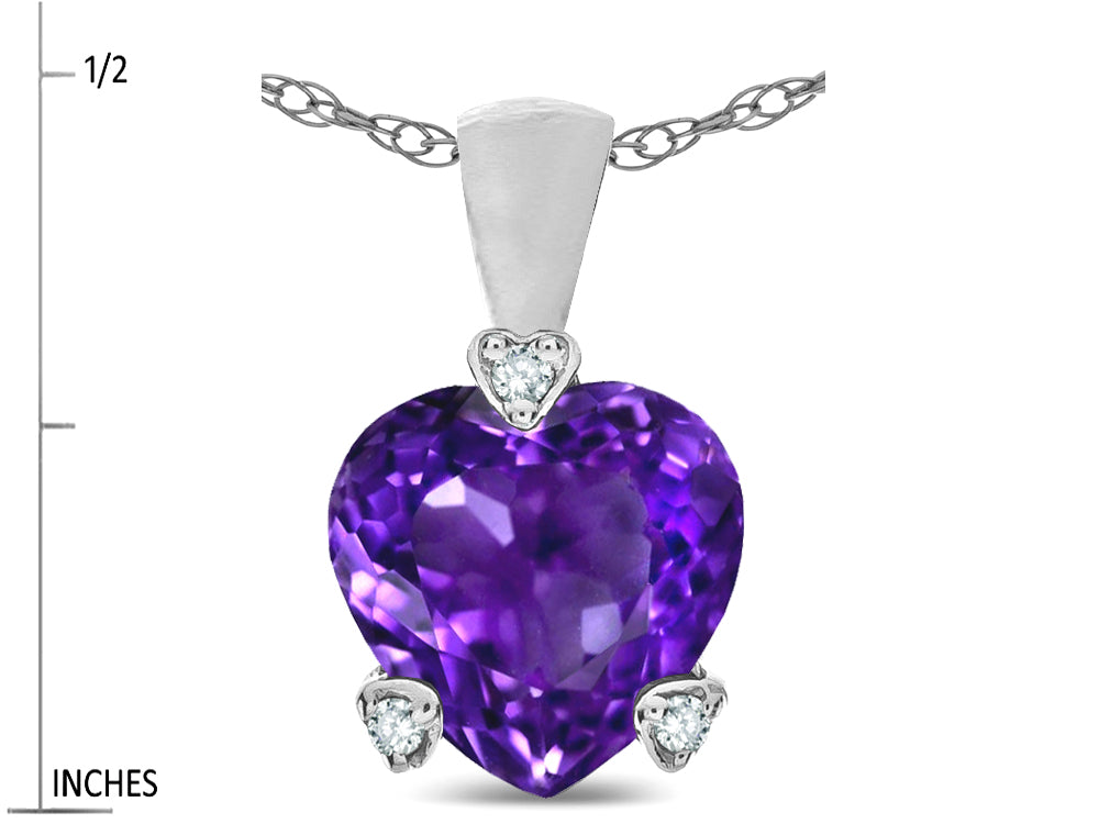 Star K 7mm Genuine Amethyst Small Heart Shape Love Pendant Necklace