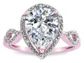Star K  Vintage Look Halo Large 11x8 Pear Shape Genuine White Topaz Ring
