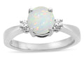 Tommaso Design Round 7mm Genuine Opal Engagement Ring