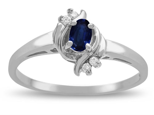 Star K  Small Oval 5x3mm Genuine Sapphire Bypass Ring