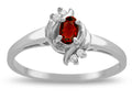 Star K  Small Oval 5x3mm Genuine Garnet Bypass Ring