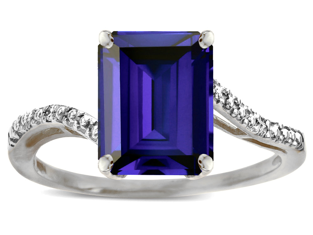 Star K  Big Stone Octagon Emerald Cut 10x8 Iolite Bypass solitaire ring