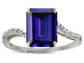 Star K  Big Stone Octagon Emerald Cut 10x8 Iolite Bypass solitaire ring