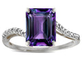 Star K  Octagon Emerald Cut Big Stone 10x8 Simulated Alexandrite Bypass solitaire ring