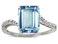 Star K  Octagon Emerald Cut Big Stone 10x8 Sky Blue Topaz Bypass solitaire ring