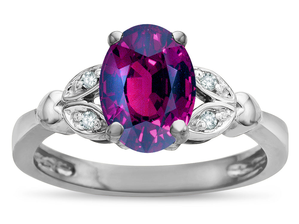 Star K  Oval 8x6 Genuine Rhodolite Marquee Design Engagement Promise Ring