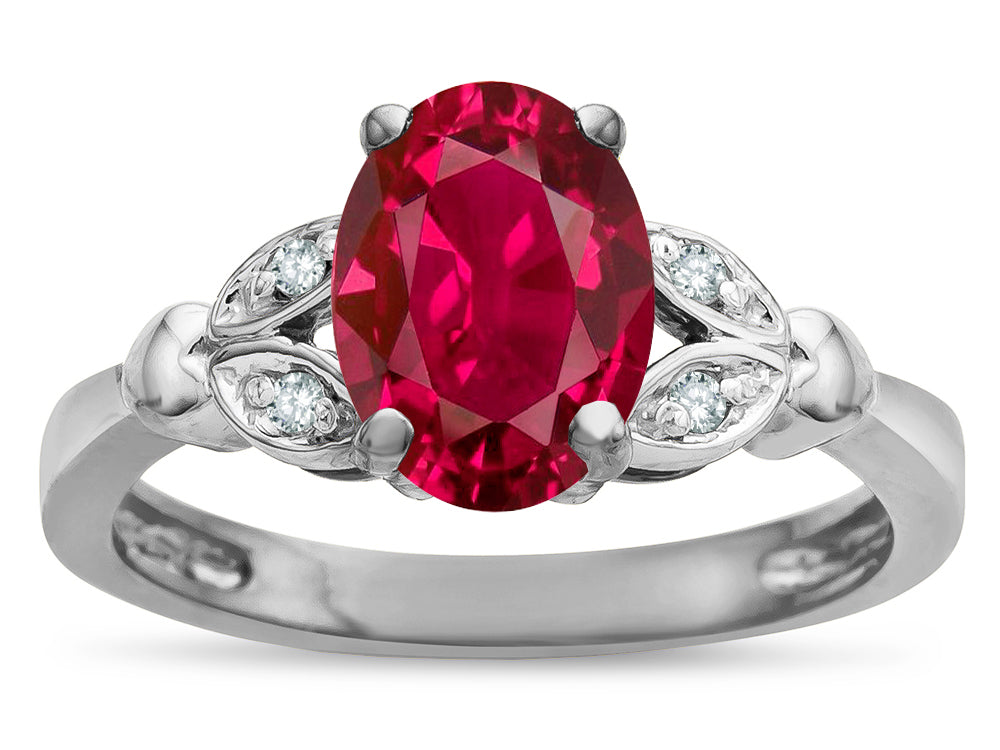 Star K  Oval 8x6 Created Ruby Marquee Design Engagement Promise Ring