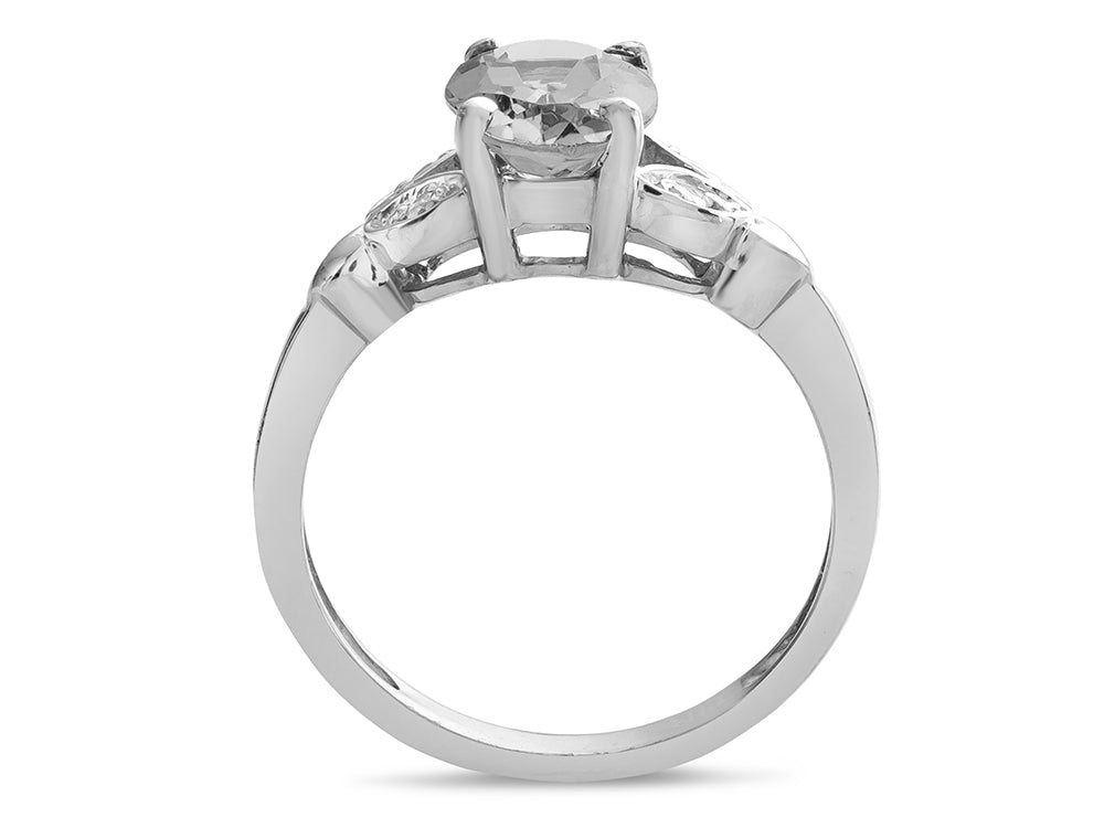 Star K  Oval 8x6 Simulated Emerald Marquee Design Engagement Promise Ring