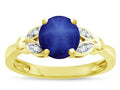 Star K  Round 7mm Created Star Sapphire Marquee Design Promise Engagement Ring